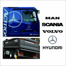대형트럭 중장비 데칼스티커 및 반사스티커 볼보 스카니아 벤츠 현대 만트럭, 선택4, 소형, 화이트유광, 1개