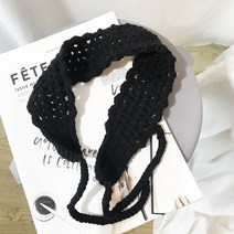 세수머리띠 송연비 같은스타일 핸드메이드 니트 숲 귤색 세로 발 오목 조형물 와이드 트렌드 3116279488