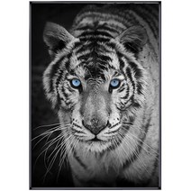 액운 불운을 물리치는 십이지신 동물 호랑이 보석십자수 큐빅 비즈 구슬 페인팅 도구 세트, 50x70cm