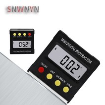 디지털 각도계 경사계 수평계 도 미니 각도기 전자 각도 게이지 레벨 박스 측정 도구 블랙