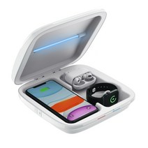 파인큐브 4IN1 멀티기능 무선충전 살균소독박스, 화이트, 1개