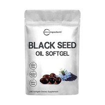 Black Seed Oil 1000 mg 240 Counts | Immune System Booster | Cold-Pressed Nigella Sativa from Egypt