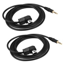 2X 자동차 차량용 3.5mm 스테레오 미니 잭 알파인/JVC Ai-NET 4FT 100cm Aux 오디오 케이블 핸드폰 어댑터, 01 Black