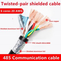 전선조임기 1미터 20AWG 18AWG 2/4/6/8 코어 485 통신 신호 와이어 RVSP 순수 구리 연선 차폐, 12 6 Core 20AWG 0.5mm