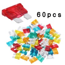 현대자동차부품몰 기아자동차 부품 몰 60pcs 자동차 퓨즈 5A 10A 15A 20A 25A 30A 표준 세트 자동 블레이드 안전 플레이트 키트 액세서리