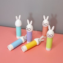 안경 토끼 귀여운 립밤 용기 공병 케이스 4g 만들기 재료 (6가지 색상), 노랑