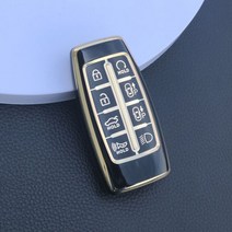 자동차 TPU 키 케이스 커버 홀더 현대 제네시스 GV70 GV80 GV90 2020 2021 2022 키 셸 링 보호 액세서리, black