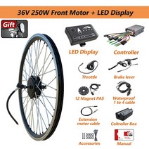 전기자전거 접이식전기자전거 20 quot-29quot 전기 자전거 변환 키트 36V 250W 500W 48V 1000W 1500W 2000W 전면 후면 EBike 허브 모터 휠, [01] Front 36V 250W LED, 05 700C(28IN29IN)