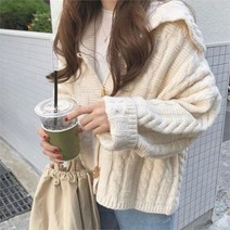 모노위크 BEST당일배송 빅카라 떡볶이 꽈배기 니트가디건