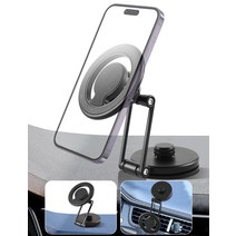 [2023 초강자력]스마트 홀더 차재 마그넷식 스마트 폰 스탠드 차용 MagSafe 대응 휴대 홀더 360도 회전 스마트 폰 홀더 다기종 대응 (Black)