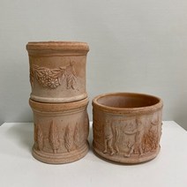 루아데코 이태리토분 빈티지 인테리어화분 수제 테라코타 원형 토기화분, 꽃 원기둥