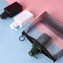 심플 여행용 공병 3P세트 - 휴대용 샴푸통 워시세트 지퍼백포함, 100ml 어두운색 3종