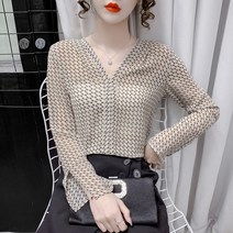 슬림브이 블라우스 셔츠 하늘비즈 C10 N386D420
