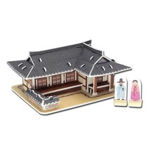 모형 우드락 기와집 만들기 DIY 건물 초가집 조립 501276EA, 쿠팡블루 기와집