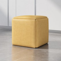 사각 스톨 의자 소파발받침 보조의자 미니의자 낮은의자 등받이없는 심플사각 간이의자, 옐로우테크노]45x45(식탁에 적합)