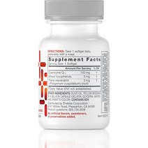 USA 직구 셔클리 글루텐 없음 Coqheart 화이트보틀 코엔자임 Q10 Premium Product 30Softgel 1PACK, 수량, 상세참조