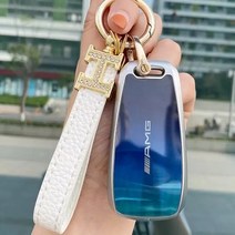 빅터스 벤츠 프리미엄 키케이스 홀로그램 메탈 풀커버 키링 키홀더 키 악세사리 자동차 열쇠 케이스, 핑크