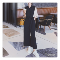 티피여성 여름 와이드 조거 카고 점프슈트