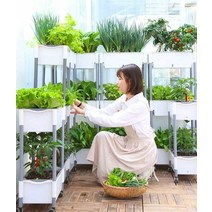 다단식 야채 화분 특수 선반 옥상 발코니 실내 정원, D202 바퀴 3단  B형
