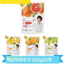 스무디만들기 카페재료 음료베이스 500g 4개 유자 자몽 청포도 한라봉 액상차, 유자 (W6484B8)