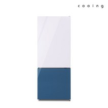 쿠잉 쿠잉 프리즘 글라스 소형냉장고 BSR-C192WN 189L 2도어 화이트네이비, 단일옵션