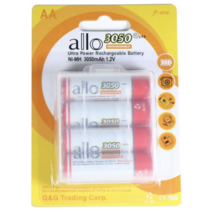 제이티원 allo 3050mAh AA 충전지 4알(케이스포함), 3세트, 4개입
