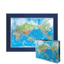 퍼즐피플 지도 퍼즐 모음 직소퍼즐, 세계지도 2000피스 액자포함(우드블루), 2000p