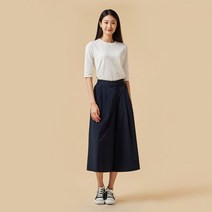 [JAJU/자주] 여 투턱 크랍 와이드 큐롯 팬츠_네이비