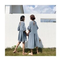 해외여름 친구 트윈룩 시밀러룩 빅 사이즈 여성 루즈핏 슬림 캉캉 반팔 스커트 통