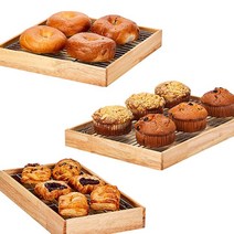 브레드박스 빵보관함 케이크 스텐 우드 트레이, 06.빵 스텐망+우드 트레이 대