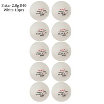 테니스공 테니스 볼Huieson 10 개 새로운 소재 테이블 테니스 공 40mm 직경 2.8 그램 3 스타 ABS 플라스틱, 02 White 10