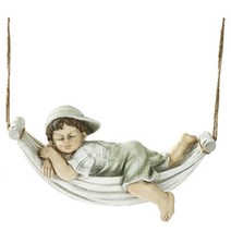 정원 가구 만화 캐릭터 레트로 가정 풍경 유럽식 크리 에이 티브 안뜰 교수형 바구니 인형, 소년, 보여진 바와 같이