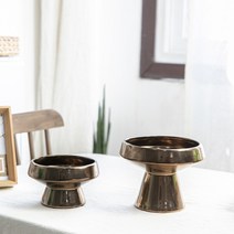인테리어 꽃 플라워 화분 화병 수반 유리 도자기 조화, 네로스탠드수반 18*11cm, 단품