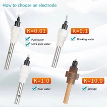 온라인 전도도 검출기 순수 측정기 센서 프로브 하수 테스터 컨트롤러 + 전극 1 세트, 01 meter 0.01electrode