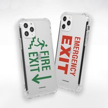 투명 클리어 젤하드 디자인 범퍼케이스 비상구 국내생산 J2L