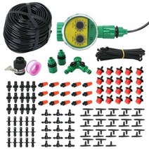 점적호수 관수자재 농업용 호수 정원 관개 세트 급수 심기 원예 스프링클러 워터 호스 튜브 파종기 스파이크 Irrigator 떨어지는 액세서리, 타이머 포함
