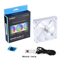 LianLi UNI 팬 AL120 PC 냉각 컴퓨터 케이스 RGB PWM 1900RPM 팬 컨트롤러 PC 게이머 DIY 캐비닛이있는 3x120mm CPU 쿨러 팬, White 1pcs 옵션