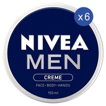 니베아 맨 크림 수분크림 페이스 바디 핸드 150ml Nivea MEN Creme Moisturiser Face Body Hands, 6개