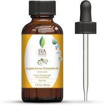 잠잘오는향 숙면 아로마 에센셜오일 SVA 오가닉 로만 캐모마일 오일 1온스30ml USDA 스킨 케어 헤어 디퓨저 마사지 아로마용, 1 Fl Oz(1팩)