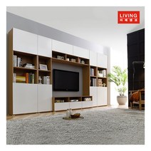 [마레앤코] 거실장 프리메라 3500 월플렉스 화이트 거실서재, 옵션:오크
