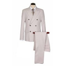 화사한 베이지 화이트 남자 더블수트 결혼식 세미정장