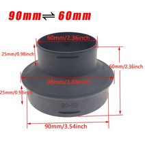 히터 부품 호환 42/60/75/90mm 자동차 히터 덕트 파이프 조이너 커넥터 감속기 호스 튜브 에버스패커 또는, 04 60 90 Adapter