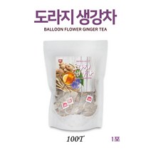 100% 국내산 도라지 생강차 온가족 환절기 몸을 따뜻하게 카페인없는 기관지에좋은 목건강 기침 가래에 좋은차 임산부 부모님 건강차 사무실 손님접대차 추천 대용량 티백, 1포