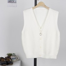 퍼니걸스 9490 데일리 브이넥 레이어드 니트 조끼 여성의류