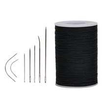 BQLZR 0.55mm 직경 150m 길이 베이지 라운드 아마 왁스 리넨 바느질 코드 왁스 스트링 스티치 실 가죽 공예 DIY 핸드메이드, 0.5mm black