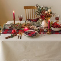 크리스마스 테이블매트 체크 러너 6인 1인 식탁매트, 01 테이블 매트(45x32) 1개, 그린 체크