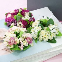 캔들링 미니 조화 장미 열매 믹스 12cm 3색 택1 파티 테이블 센터피스 장식, 핑크