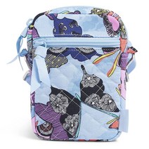 Vera Bradley RFID 보호 기능이 있는 여성용 면 스몰 컨버터블 크로스바디 지갑 Ikat Island, Butterfly By - Recycled Cotton