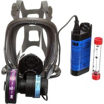 3M Powerflow 전원 공기 정화 마스크 키트 6900PF 얼굴 장착 대형 먼지 안개 연기 납 곰팡이 석면 방사성핵종 라돈 딸로부터 보호