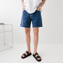 퍼티그 커팅 워싱 데님 숏츠 청반바지 팬츠(3color)